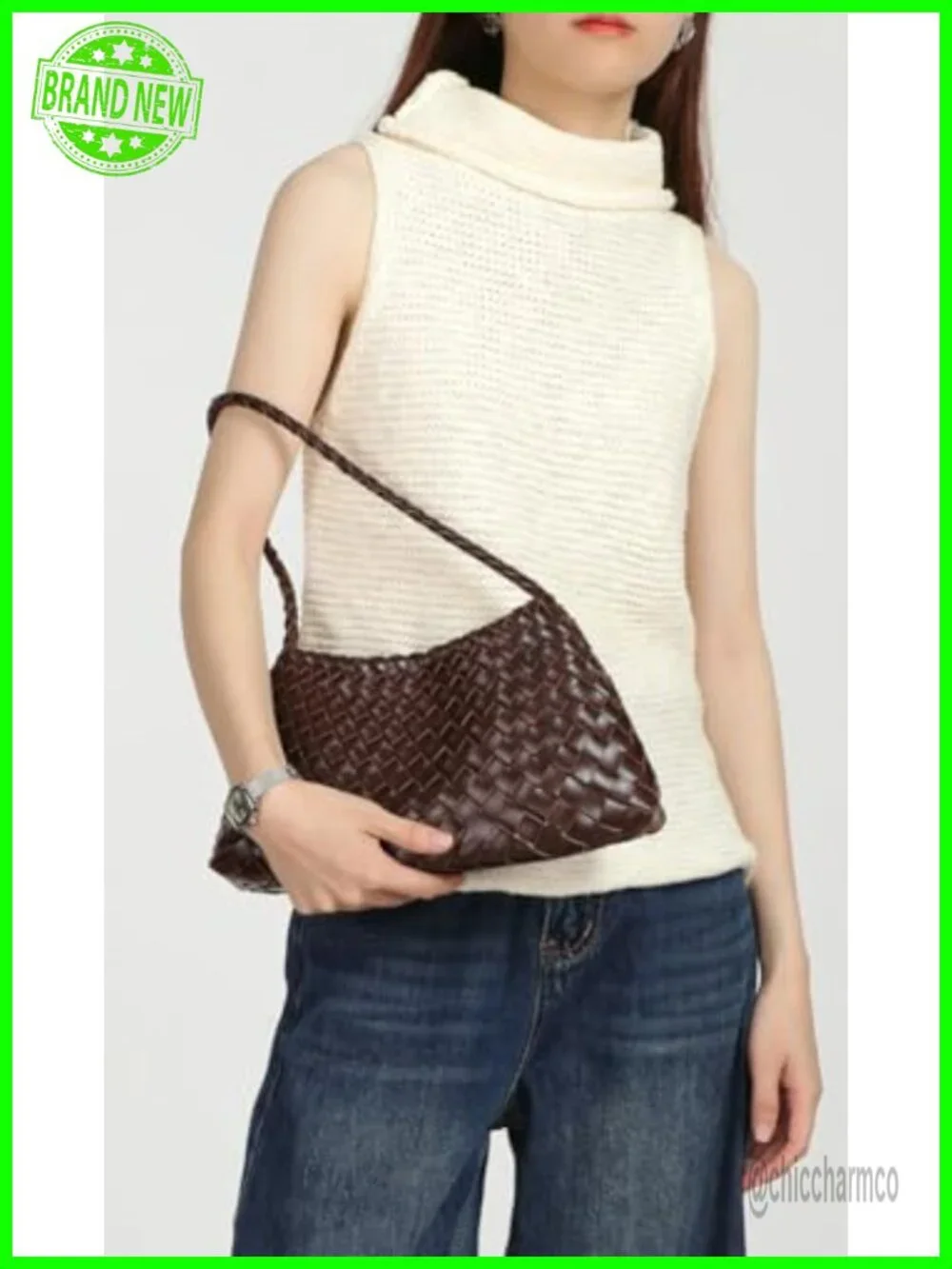 Suede Woven Hobo Tote Bag Vintage Shoulder Purse Clutch